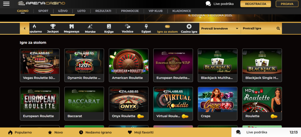 Arena Casino Table Games