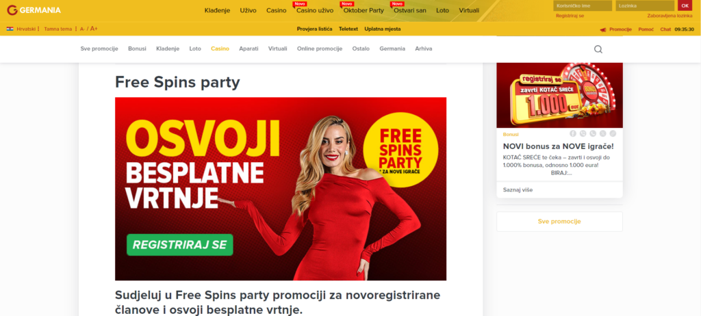 Germania Casino Free Spins