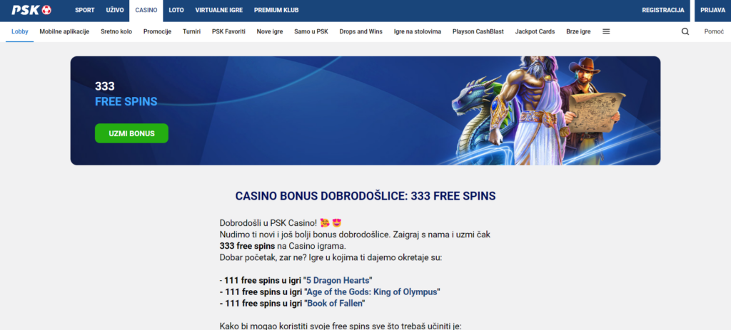 PSK Casino Free Spins